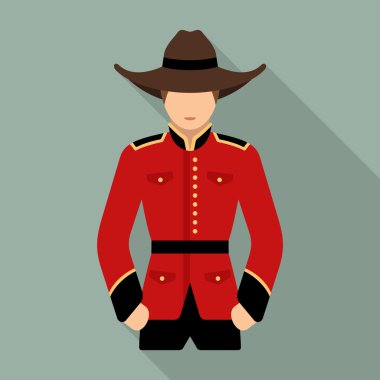 man is dressed in  Canadian Mountie clipart