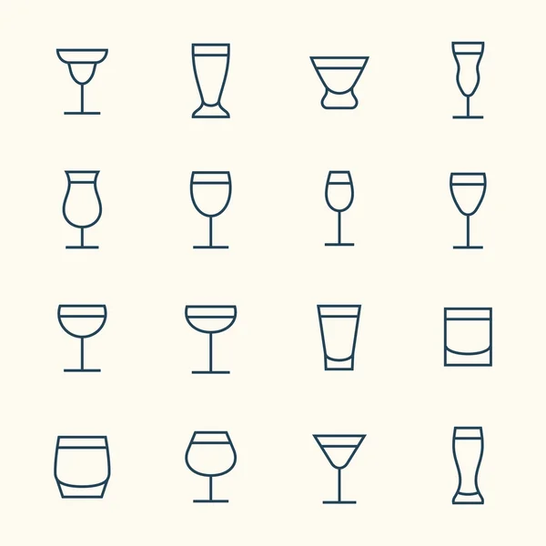 Alcoholhoudende dranken lijn pictogrammen — Stockvector