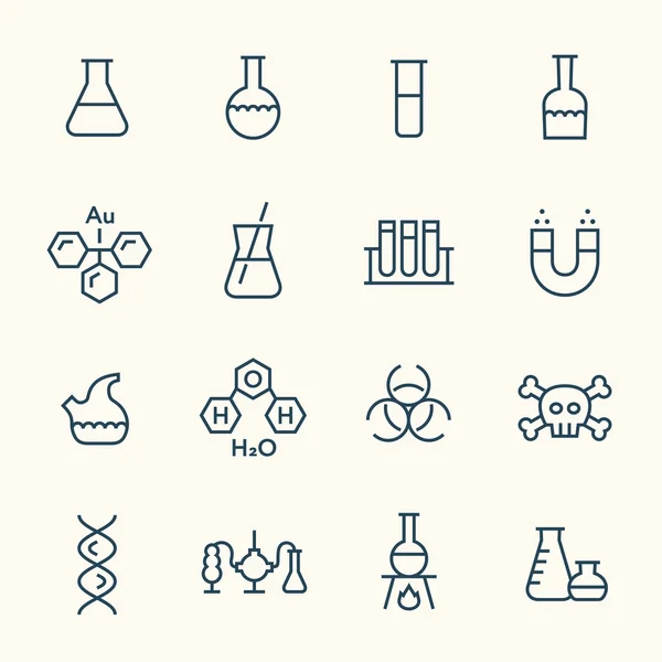 Ícones de linha química — Vetor de Stock