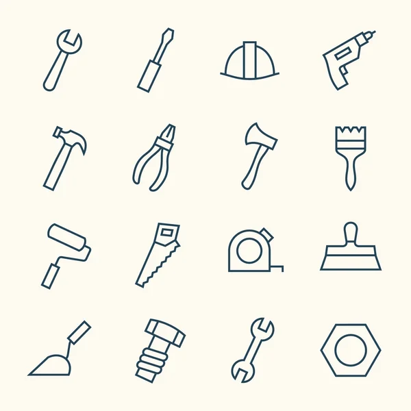Иконки линий инструментов — стоковый вектор