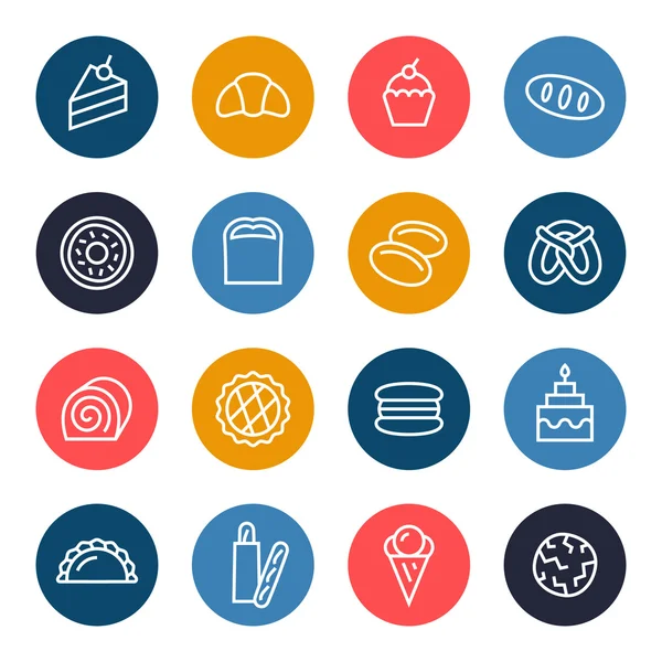 Sada ikon pekařství — Stockový vektor