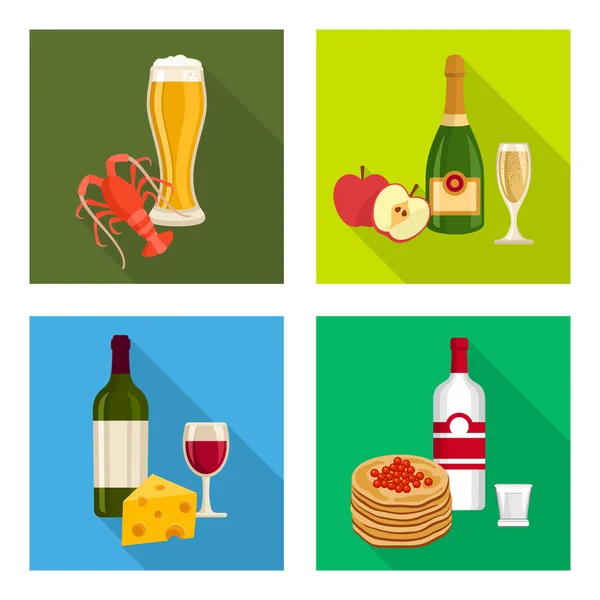 Food and drink combination. — Stock Vector