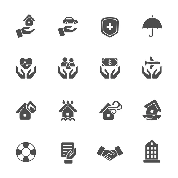 Conjunto de iconos de seguro — Archivo Imágenes Vectoriales