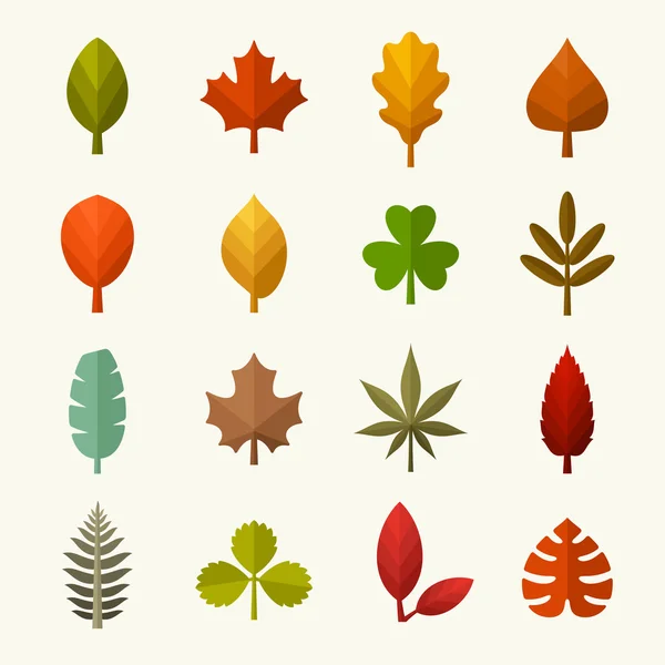 Conjunto de hojas de otoño — Vector de stock