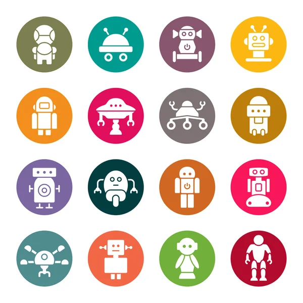 Conjunto de iconos de robots — Vector de stock