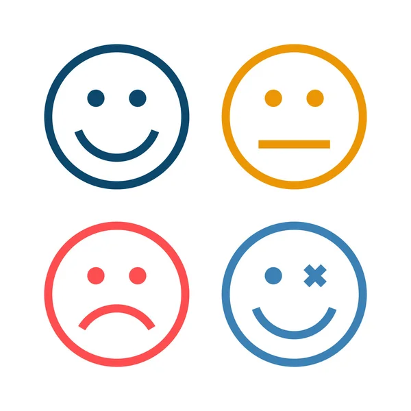 Icone di faccine sorridenti — Vettoriale Stock