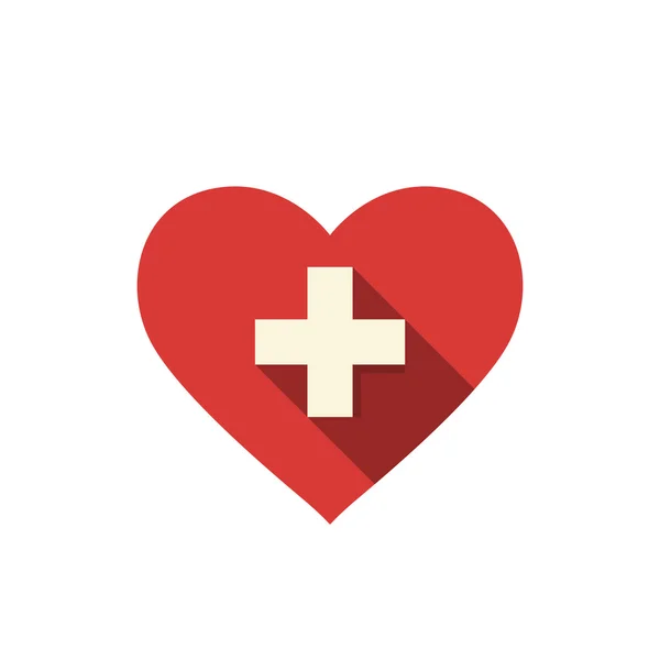 Heart and cross icon. — Stock Vector