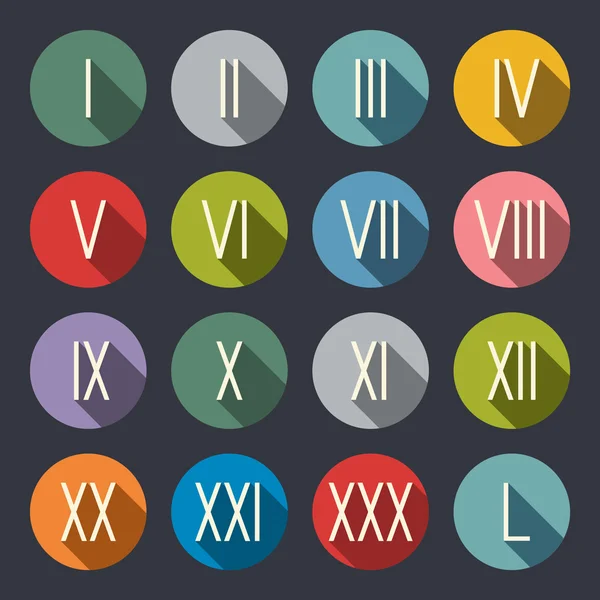 Roman numerals  icons — Stock Vector