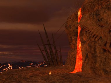 3D render cehennem çevre