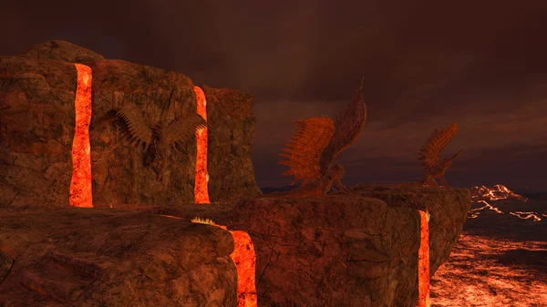 3D rendered hell enviroment Stock Image
