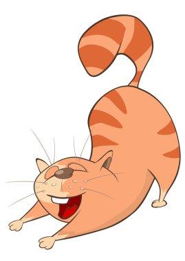 Sevimli renkli çizgi kedi