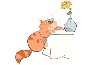 Sevimli renkli çizgi kedi