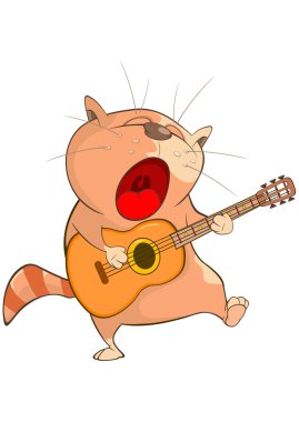Sevimli renkli çizgi kedi