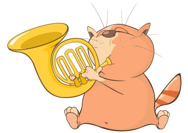 Sevimli renkli çizgi kedi