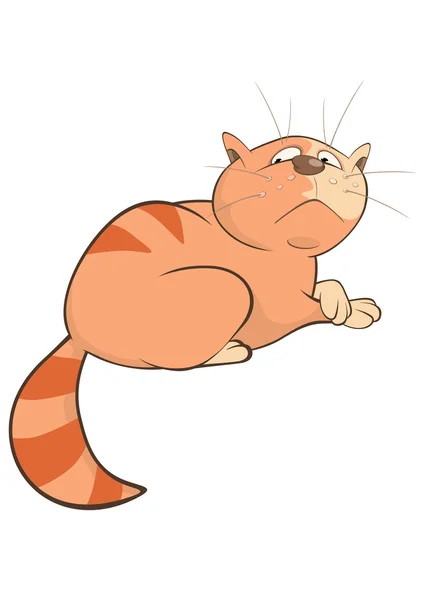 かわいいカラフルな漫画猫 — ストックベクタ