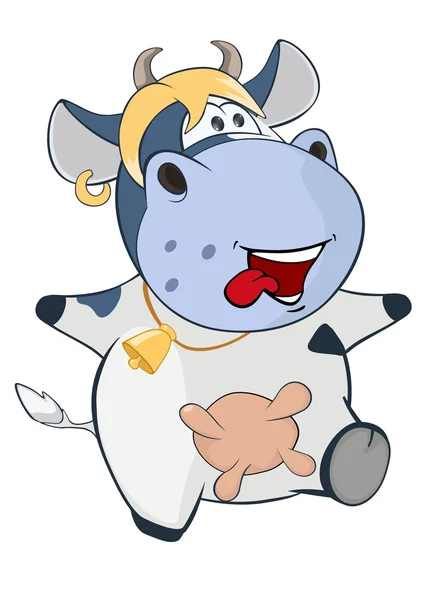 Cartoon Cute Cow — Stock Vector