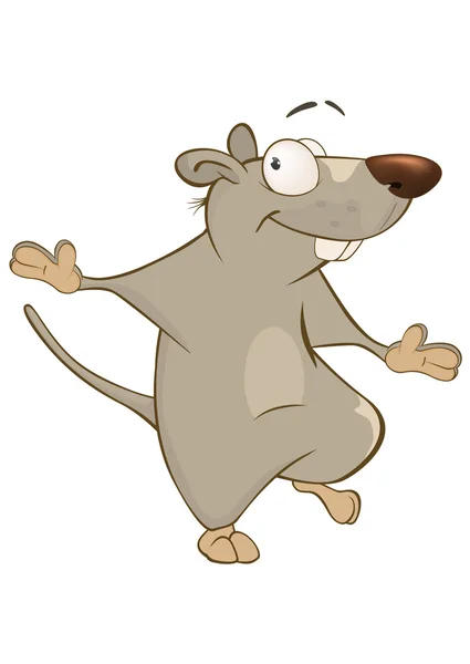 Carino ratto personaggio dei cartoni animati — Vettoriale Stock