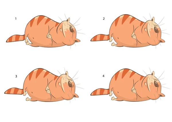 Lindo durmiendo gato — Vector de stock