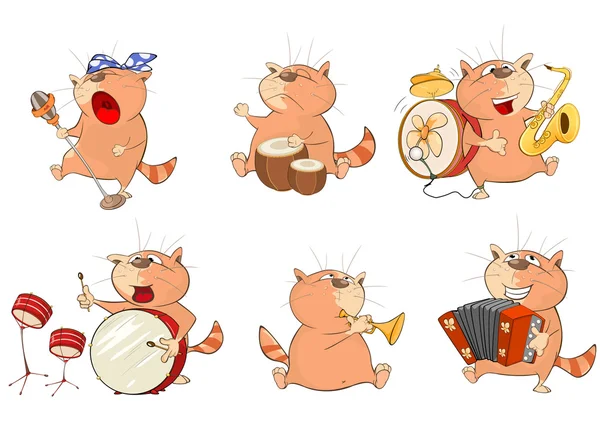 Dibujos animados gatos musicanos — Vector de stock