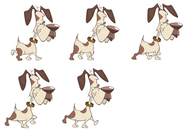 Personaje de dibujos animados lindo perro de caza — Vector de stock