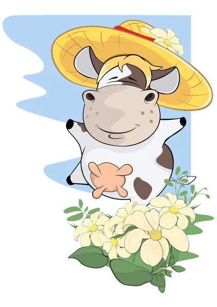 Vaca linda de dibujos animados — Vector de stock