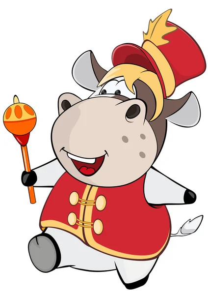 Cute Cow Raja Musketeer - Stok Vektor