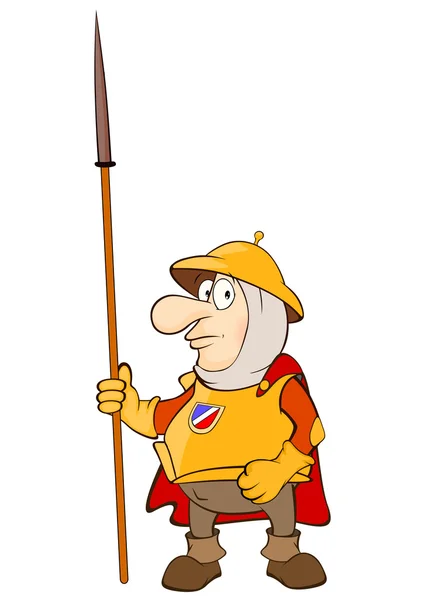 Przestraszony kreskówka postać rycerza — Wektor stockowy
