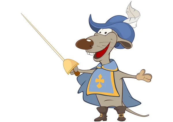 Симпатичный мышиный король-мушкетер — стоковый вектор