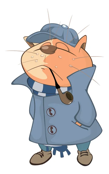 Illustration d'un détective de chat — Image vectorielle