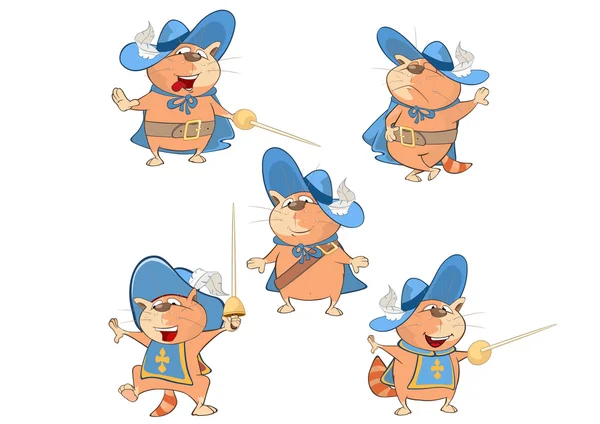 Schattig Musketeer kat — Stockvector