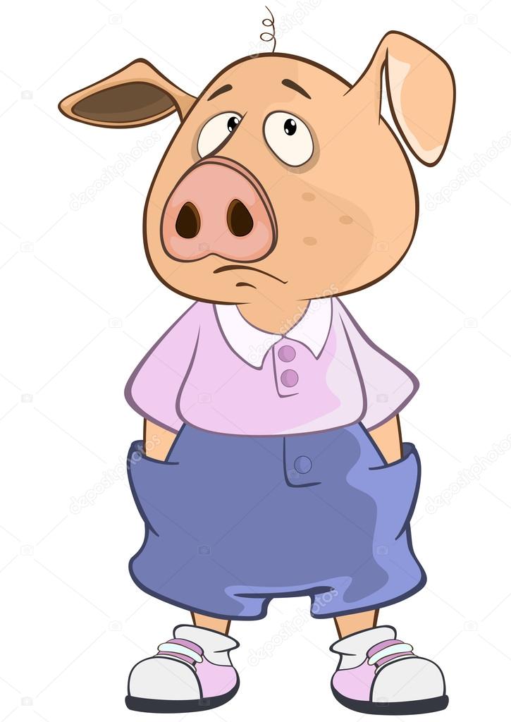 Mignon De Porc Triste Image Vectorielle Liusaart 108500714