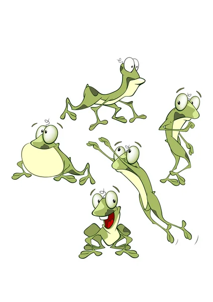 可爱的绿色青蛙 — 图库矢量图片