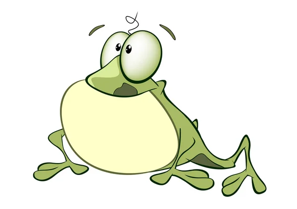 Χαριτωμένο πράσινο βάτραχο — Διανυσματικό Αρχείο