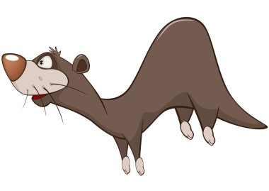 Tatlı su samuru karakter karikatür 