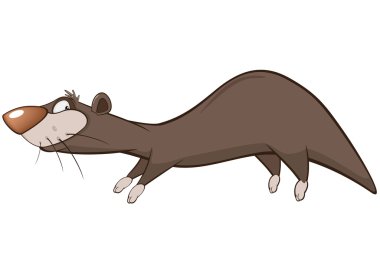 Tatlı su samuru karakter karikatür 