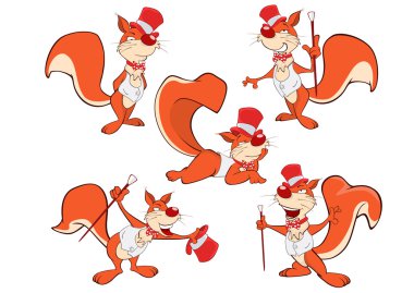 Sevimli sincap beyefendi kümesi