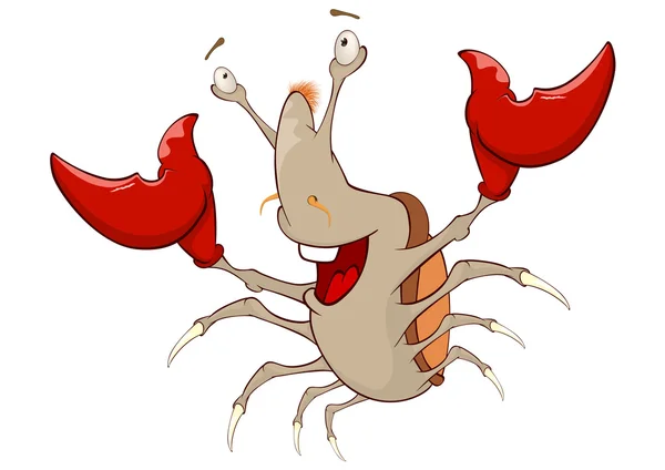 Dessin animé crabe rouge mignon — Image vectorielle