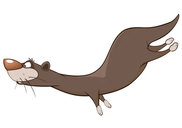 Caractère de bande dessinée Otter mignon — Image vectorielle