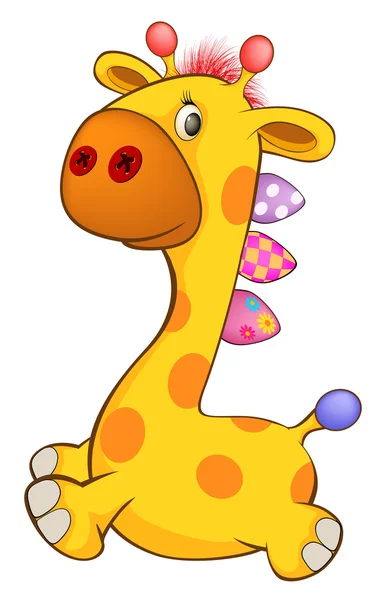 Lindo juguete jirafa — Vector de stock