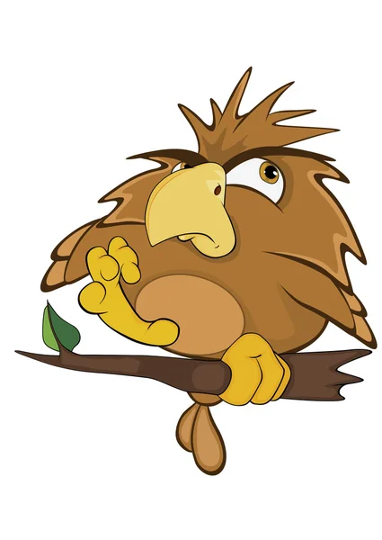 Cute Owl. Cartoon Character — Stock Vector