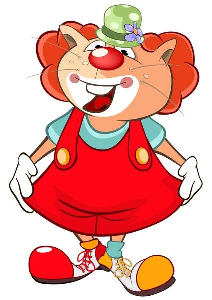 Mignon chat clown — Image vectorielle