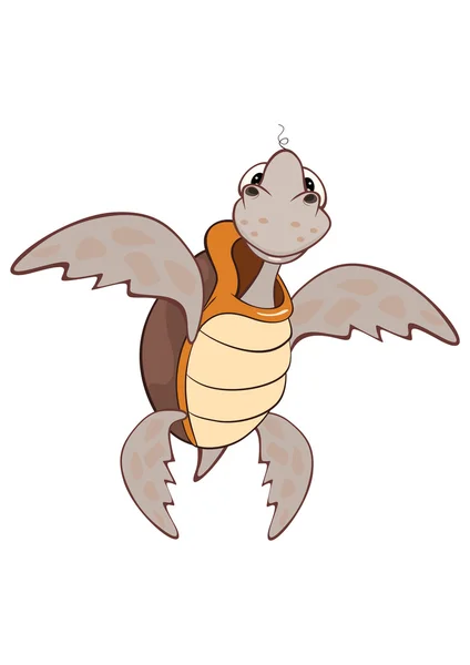 Ilustración de una linda tortuga marina — Vector de stock