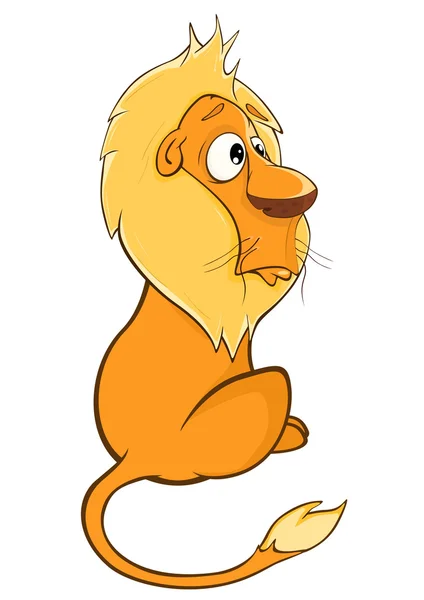 Funny Yellow Lion. — Stock Vector