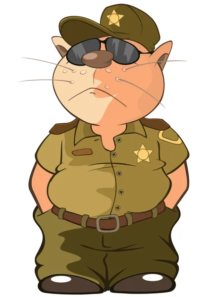 Cute Cat Police Officer — Stock Vector