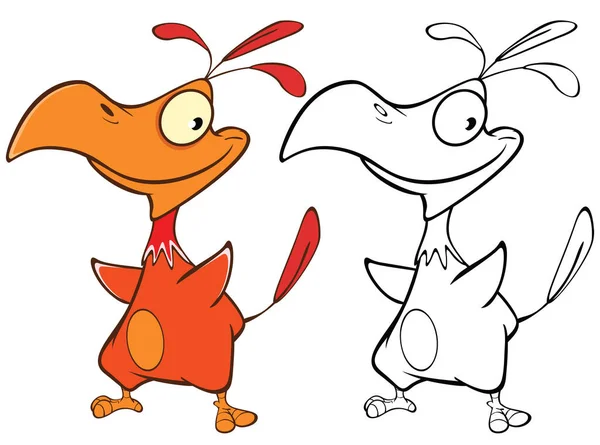 Διάνυσμα Εικονογράφηση Ενός Χαριτωμένου Cartoon Character Bird Για Σας Σχεδιασμός — Διανυσματικό Αρχείο