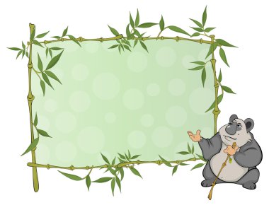 Panda bambu çerçeveli