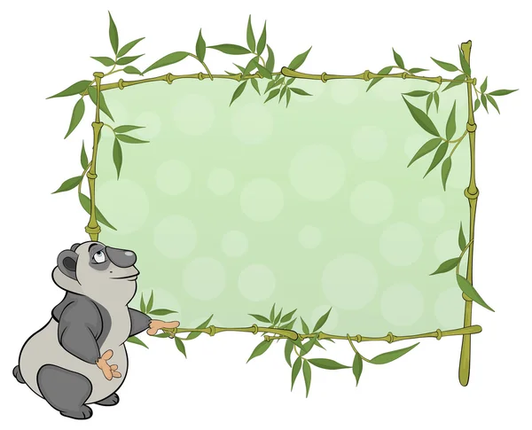 Panda with bamboo frame — Stock Vector