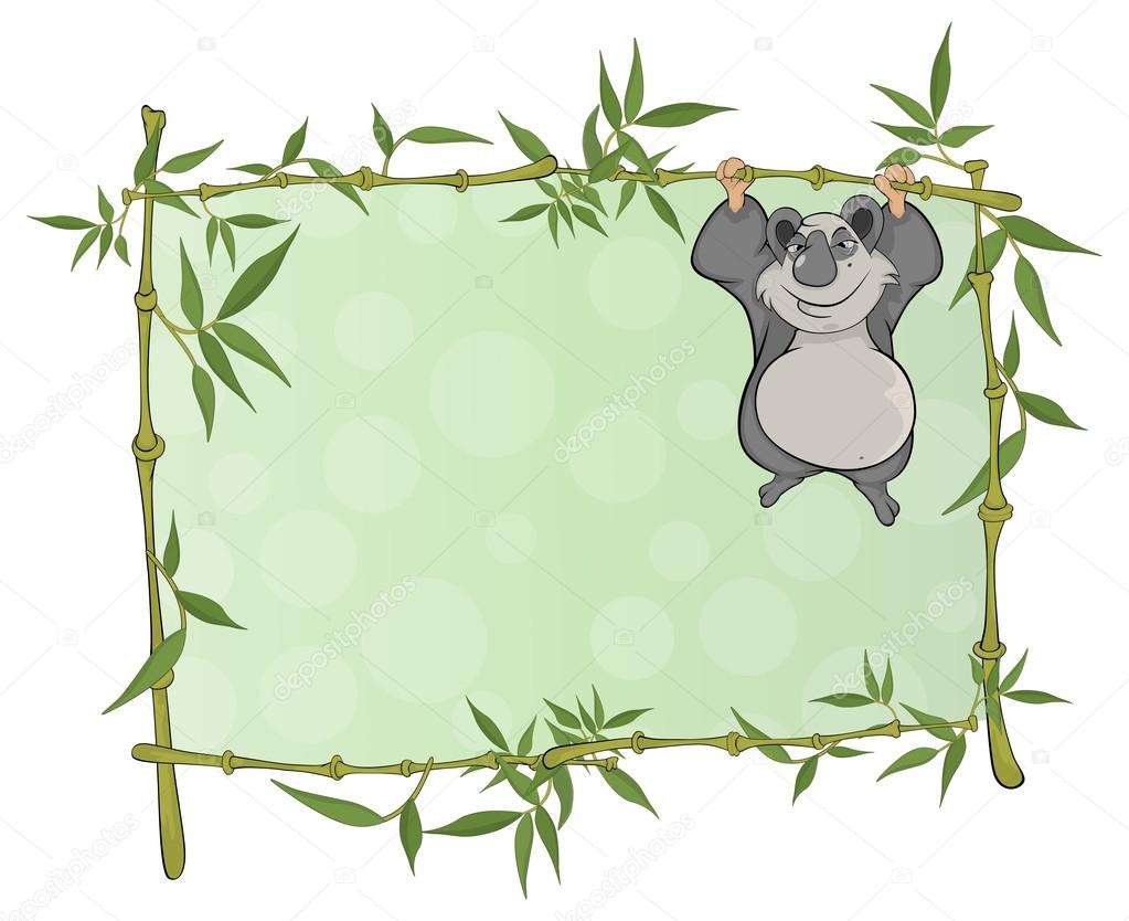 Panda with bamboo frame