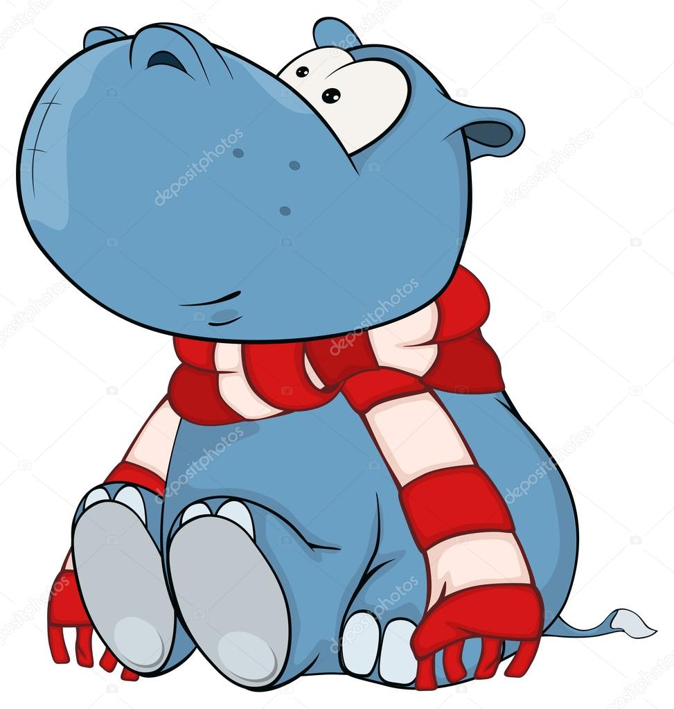 Hippopotamus in scarf
