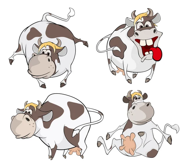 Set of happy cows Stock Illustration